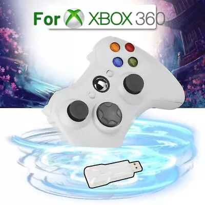 Wireless Shock Game Controller For Microsoft Xbox 360 Xbox360 White PC Steam New • $30.99