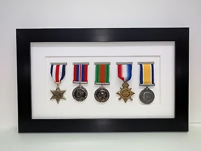 Military World War SportMedal Display 3D Box Frame For Five Medal In White Mount • £23
