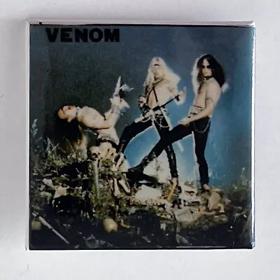 Rare Vintage 1980s VENOM Button 1.5  Square Pin UK Metal Band Badge • $11.25