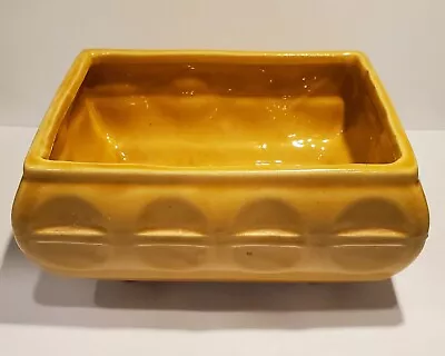 Vintage Cookson Footed Pottery Planter  557 USA Rectangular Mustard Yellow. • $22