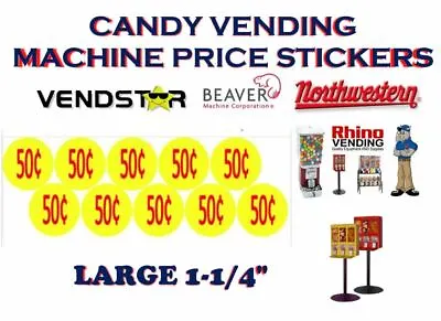 Bulk Vending Label Candy Machine PRICE Sticker .50 Cent • $3.99