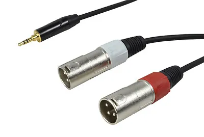 3.5mm Stereo Jack To 2 XLR Male Lead (Phone/Tablet To Mixer) 1.5/3/6 Metres • £4.95