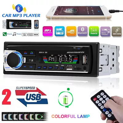 1 Din Car Stereo Radio Bluetooth In-Dash FM Aux Receiver USB SD MP3 Radio Player • $13.98