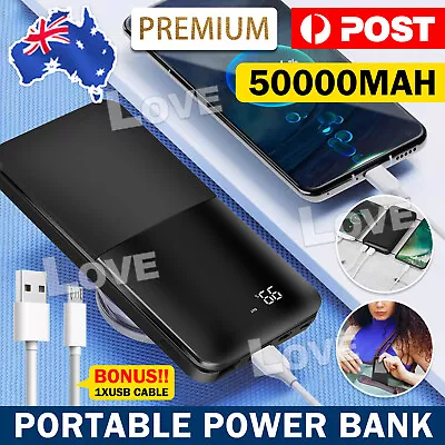 50000mAh Portable Power Bank Charger With LCD 2USB External Battery Pack AU • $25.95