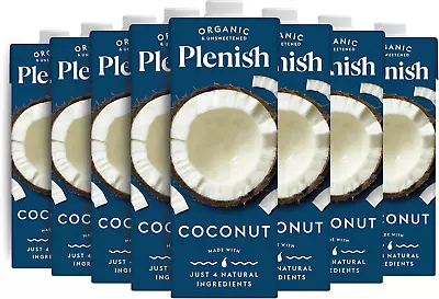 Plenish Organic Unsweetened Coconut Milk 8 X 1 Litre • £23.52