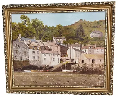 Original Oil Painting Of Polperro Harbour In Cornwall By F.Harper Framed • £99.99