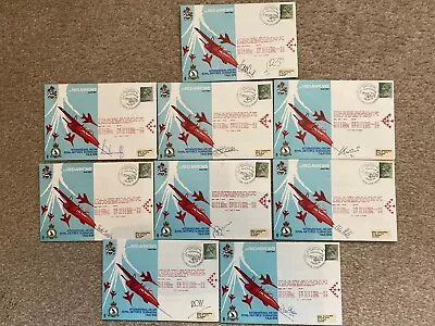 9 RAF Covers - Complete Set All Signed - THE RED ARROWS - RAF St Mawgan 1974 • £10.50