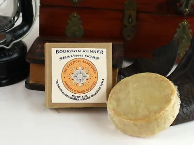 Shaving Soap Disk 2oz Nautical Beardsmens Bourbon Runner Handmade Natural Soap • $7.15
