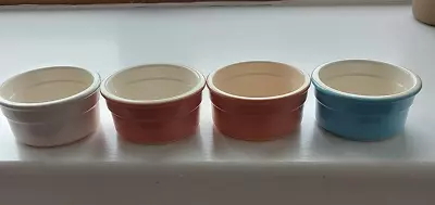 4 X CERMER Ceramic POTS & CO Ramekin Dishes - Multi-Coloured • £7.99