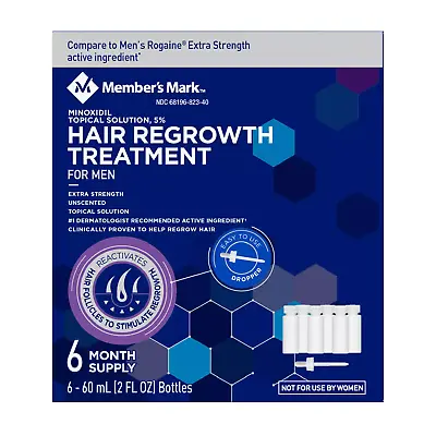 Member's Mark 5% Minoxidil Topical Solution Hair Regrowth Treatment 1 To 6 Month • $17.99