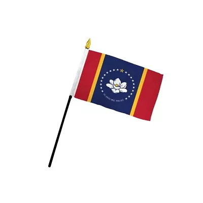 1 Dozen Magnolia MS Stick Flag 4x6in Handheld US State Magnolia MS Flag MS • $17.95