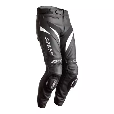 RST Tractech EVO 4 Leather Motorcycle Jeans Trousers - Black/White • £189.99