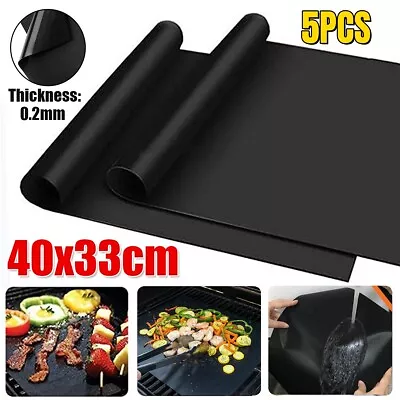 5pcs Reusable BBQ Grill Mat Bake Cooking Sheet Meat Barbecue Pad Non-Stick  • $9.49