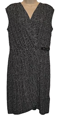 Michael Kors Black & White Stretchy Crossover Dress Size Medium • $19.99