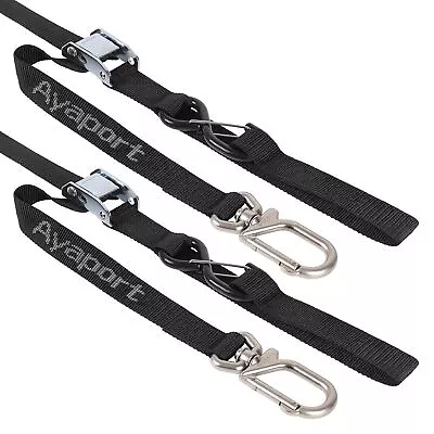 Motorcycle Tie Down Straps 1.1  X 7’ (With Swivel Carabiner Hooks) Cam Buckle T • $29.90