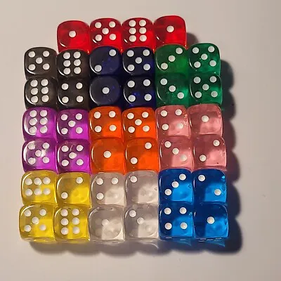 16mm D6 Gem Spot Dice Various Colours And Quantities  • £2.45