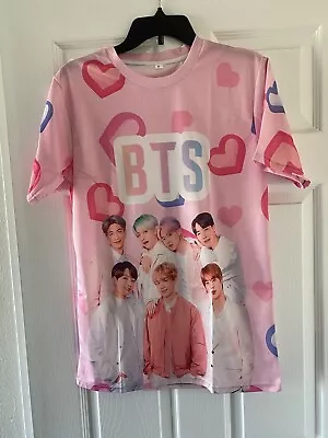 New Unisex BTS Group K-pop Double Sided Polyester Shirt Size Small Med Or Large • $20