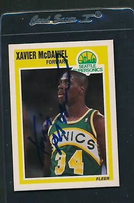 1989/90 Fleer #148 Xavier McDaniel Seattle Supersonics Signed Auto *54425 • $7