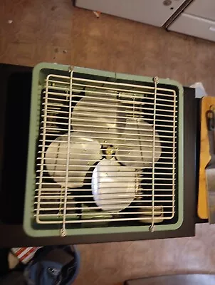 Vintage Eskimo Metal Box FAN - 15  Breeze Box Working Model Turquoise MCM • $20