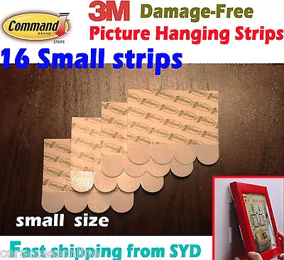 3M Command Damage Free Picture Hanging Strips 8 Sets Bulk Pack Up To 3.6kg  • $10.99