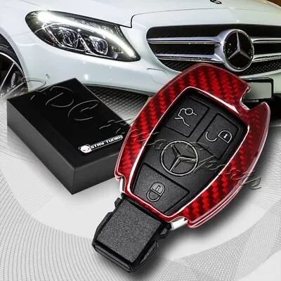 For Mercedes-Benz W203/W210/W211 Real Red Carbon Fiber Remote Key Shell Cover • $40.50