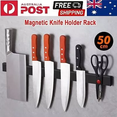 50cm Strong Magnetic Wall Mounted Kitchen Knife Magnet Bar Holder Display Rack • $21.69