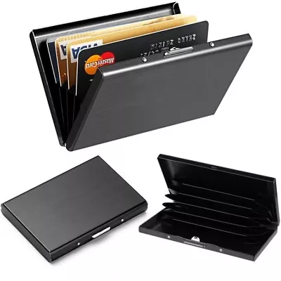 £5.99 • Buy Men's Slim Basic Stainless Metal Card Holder Wallet RFID Contactless Blocking