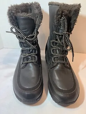 $49.99 • Buy Sketchers Shape Ups Winter Boots Women's Size 7.5 Faux Fur Ankle Brown Leather