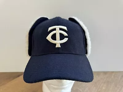 MLB Minnesota Twins MN TC Baseball Hat Sherpa Ear Flaps Pepsi Logo Bomber NEW • $14.83