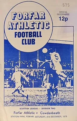 Forfar Athletic V Cowdenbeath  Scottish League Division Two 1978 • £0.99