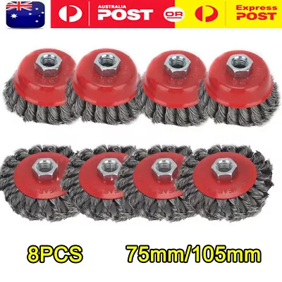 8X Wheel Disc &Cup Brush Set Kit Twist Knot Wire For Angle Grinder M14 AU • $23.99