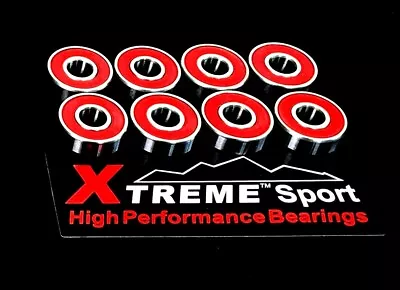 8 Pack ABEC 5  Xtreme 608 2rs SWISS REDS SCOOTER SKATEBOARD BEARINGS 8x22x7mm • £15.99