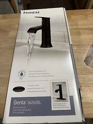 MOEN Genta Single Handle Single Hole Bathroom Faucet In Matte Black • $75