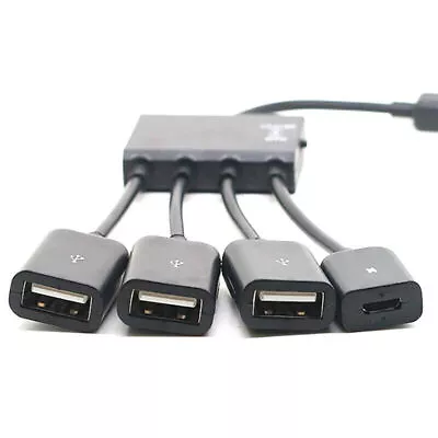 Micro USB HUB Adaptor With Power Powered Charging OTG Host Cable Cord Adapter • $4.17
