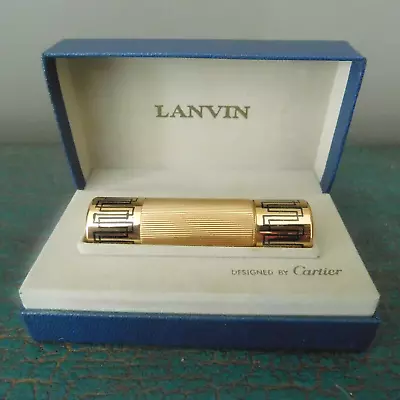 Vtg. LANVIN CARTIER DESIGNED REFILLABLE PURSE PERFUME BOTTLE And ORIGINAL BOX • $25