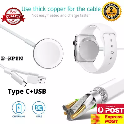 $10.10 • Buy For Apple Watch IWatch 6,5,4,2,1 Magnetic Charger Fast Charging Cable Type C Usb