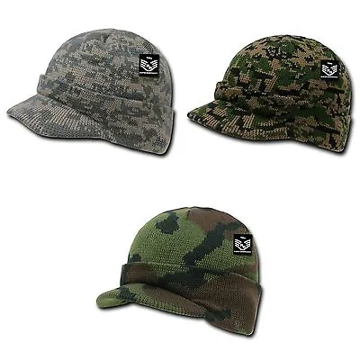 RapDom Military Camouflage Camo GI Beanies With Visor Knit Watch Cap Winter Hats • $13.95