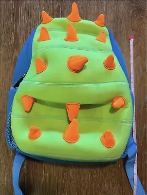 Mini Kids Backpack Dinosaur Spikes Green Orange Blue Child Bag Spiked Wearable • $4.95