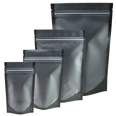 QQ Studio Black Stand Up Zipper Packaging Bag With Frosted Window For Food • $26.99