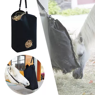 Feed The Horse Black Hay Bag Feeder Hanging Feeding Convenient Moisture-proof UK • £11.86