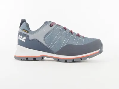 Womens Jack Wolfskin Scrambler Lite Low Grey Coral Walking Hiking Lace Up Shoes • £55