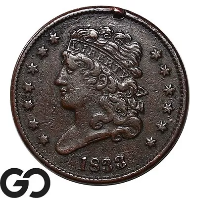 1833 Half Cent Classic Head Scarce Early Date Copper • $12.50