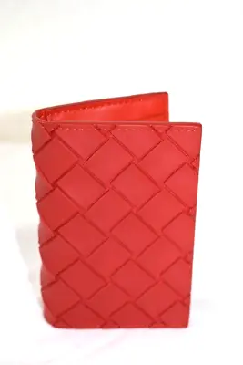 NEW BOTTEGA VENETA Intrecciato Red Leather Bifold Men's Wallet On Sale Dl • $359.25