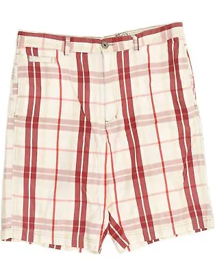 MURPHY & NYE Mens Chino Shorts Large W36  Beige Check Cotton AX35 • $17.05