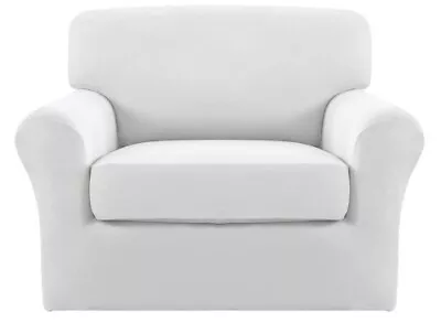 Easy-Going 2 Pieces Microfiber Stretch Chair Slipcover – Spandex Soft Fitted Sof • $19.99