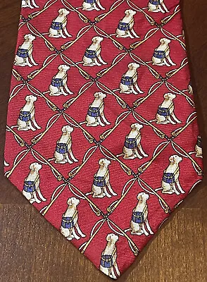 St Michael From Mark & Spencer Dog Print 100% Silk Men’s Neck Tie Made In Usa • $21.99