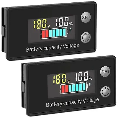 2xDigital Battery Capacity Indicator Lithium Voltage Meter Tester Gauge Monitor • $19.94