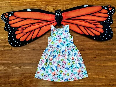 BRAND NEW Monarch Butterfly Wings Costume And Matching Cute H&M Butterfly Dress • $56.97