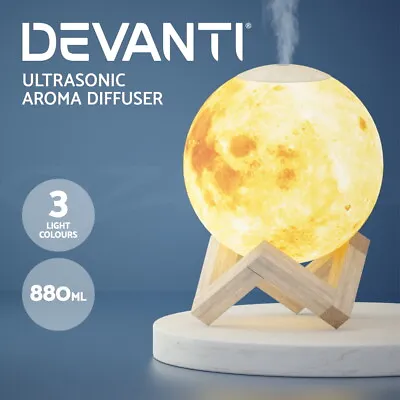 $20.95 • Buy Devanti Aromatherapy Diffuser Essential Oil Aroma Air Humidifier LED Moon Lamp