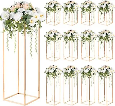 12 Pcs Wedding Flower Stand Event Centerpieces Pillar Rectangular Geometric  • $131.10